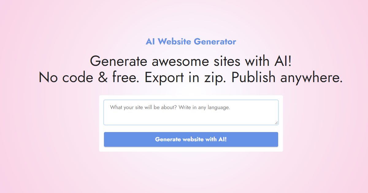 Mobirise AI Website Generator preview image