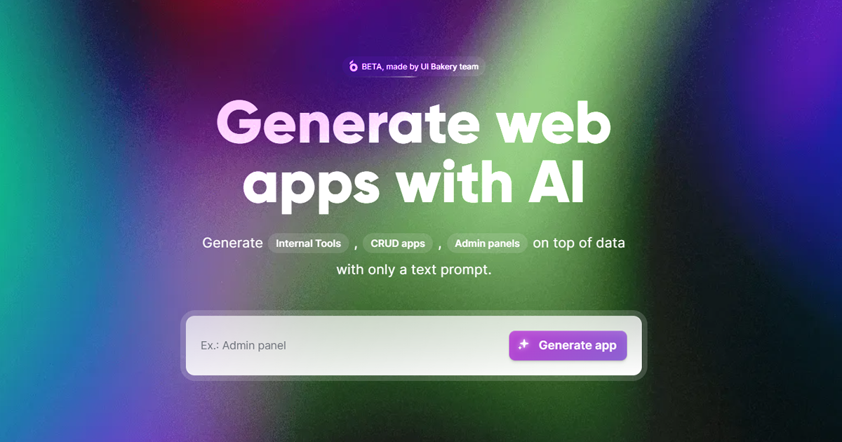 AI App Generator | UI Bakery preview image