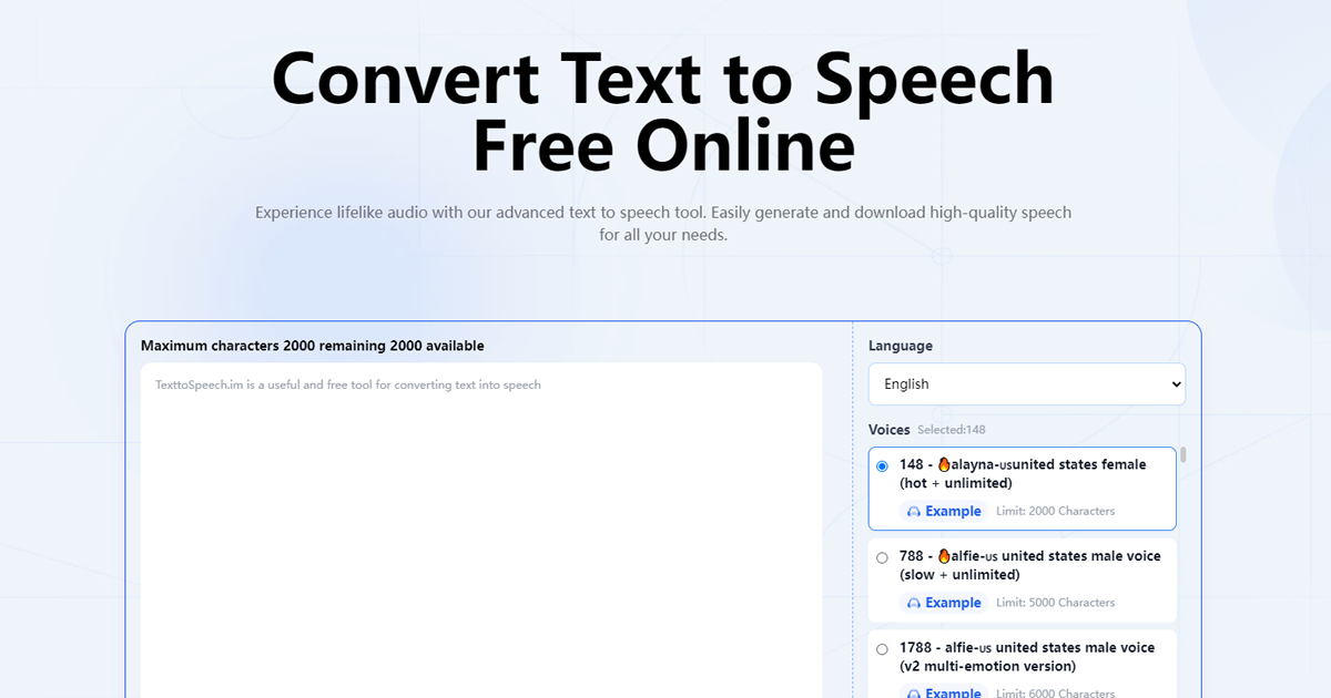 TexttoSpeech.Im preview image