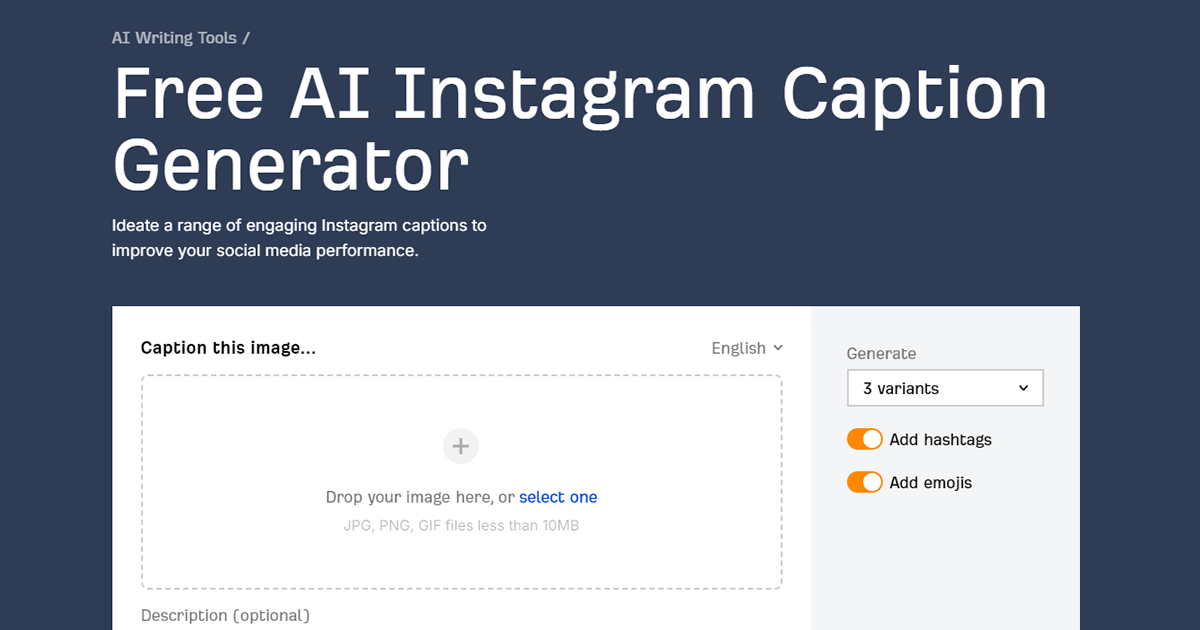 Free AI Instagram Caption Generator preview image