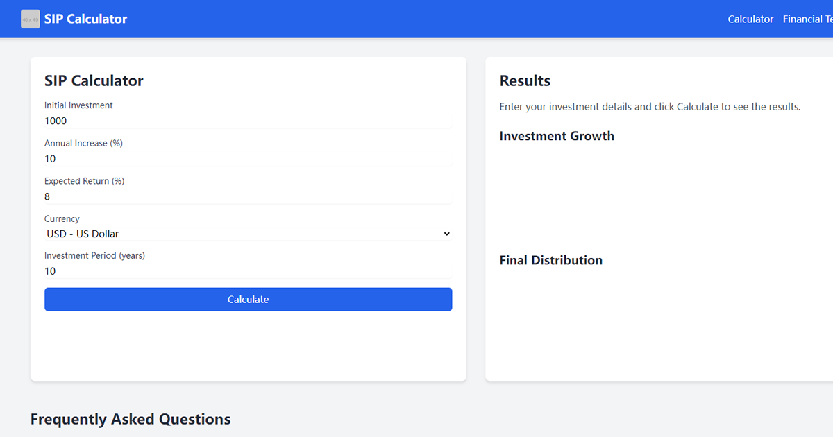 Step-Up SIP Calculator preview image