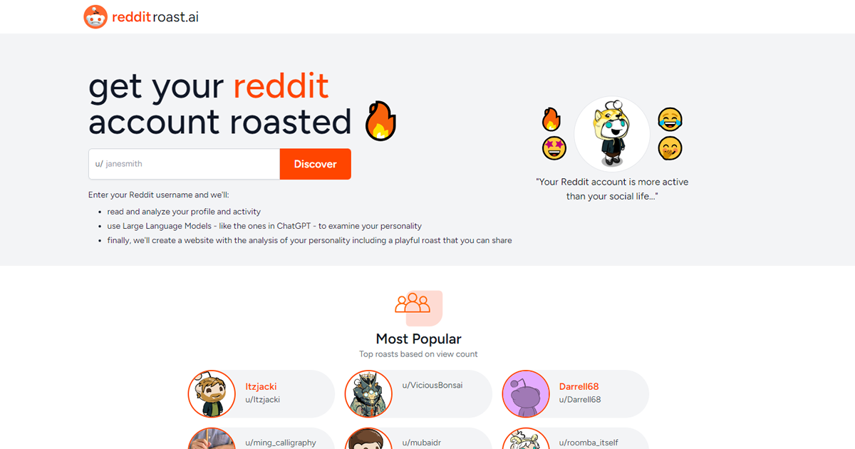 Reddit Roast preview image