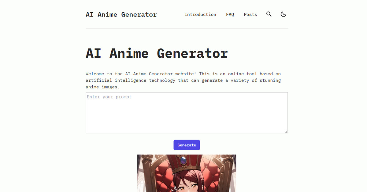 AI Anime Generator preview image