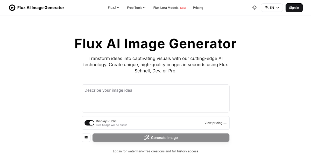 Flux AI Image Generator preview image