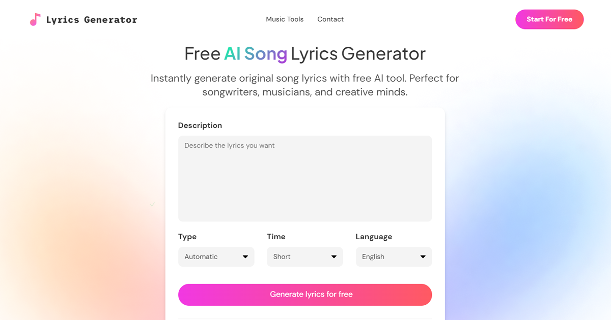 AI Lyrics Generator preview image