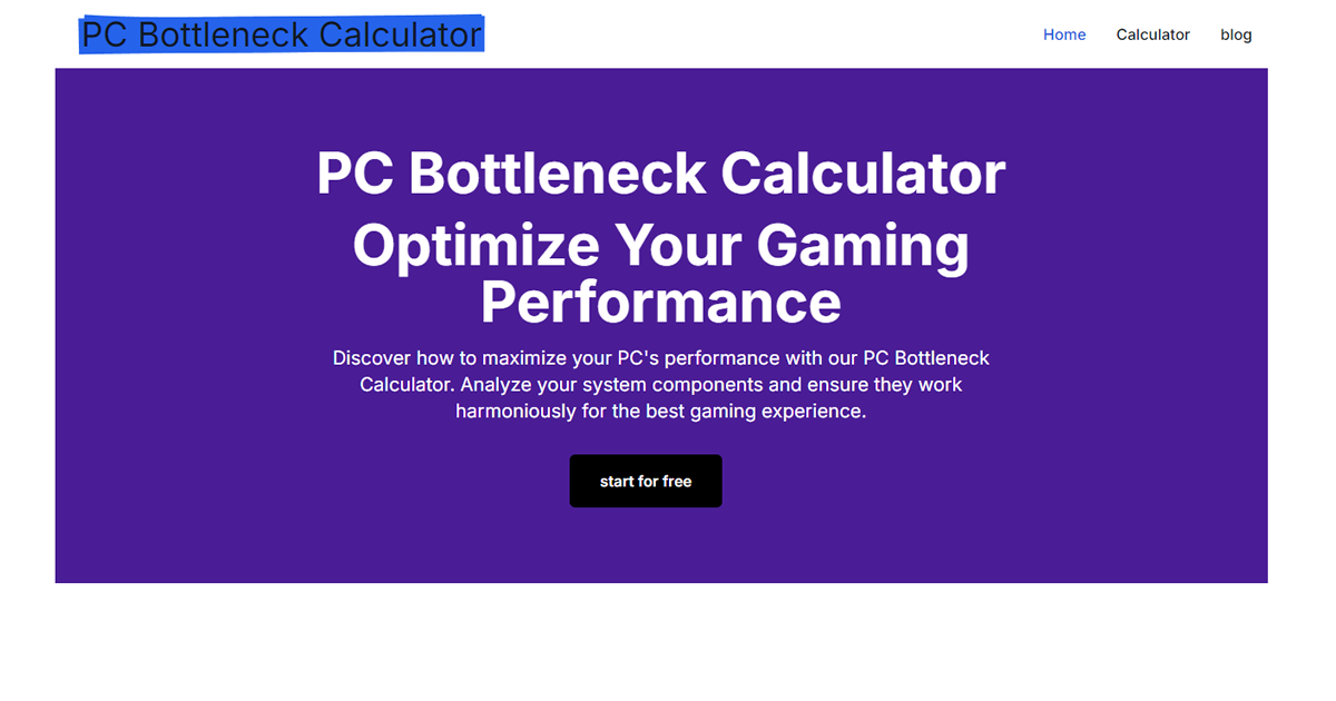 PC Bottleneck Calculator preview image