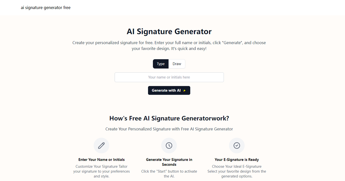 Free AI Signature Generator preview image